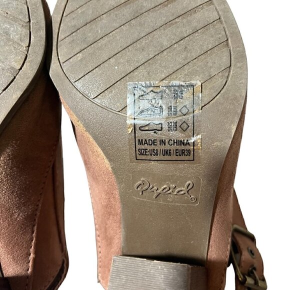 Qupid Nava Women's Slingback Pointed Toe Western Mules Brown Mocha Mauve Size 8 - Picture 5 of 16